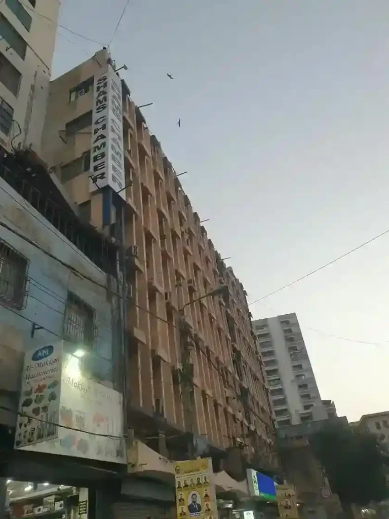Exterior of Shams Chamber, a United Trading Company fire safety project